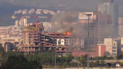 İzmir’in gökdelenler bölgesinde yangın tatbikatı