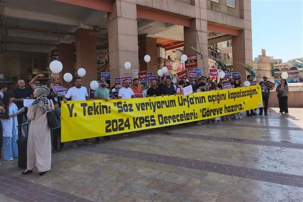 Atama bekleyen öğretmenler Şanlıurfa’da eylem yaptı