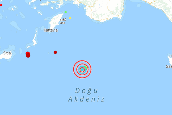 Akdeniz'de deprem