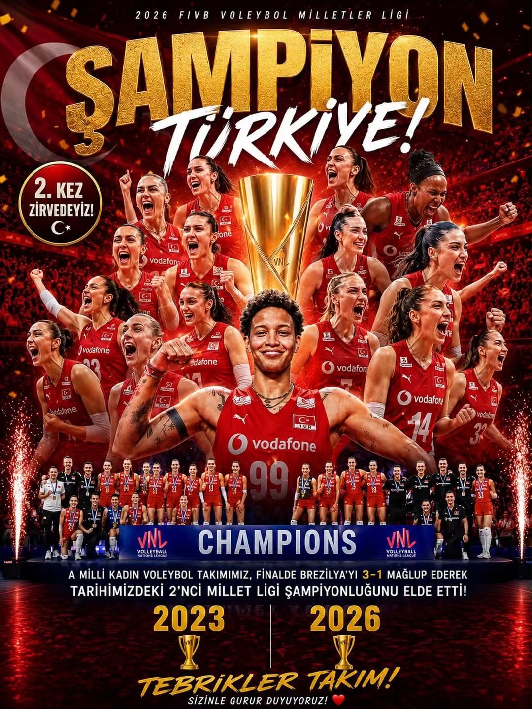 Tarih yeniden yazıldı! Filenin Sultanları, Milletler Ligi şampiyonu