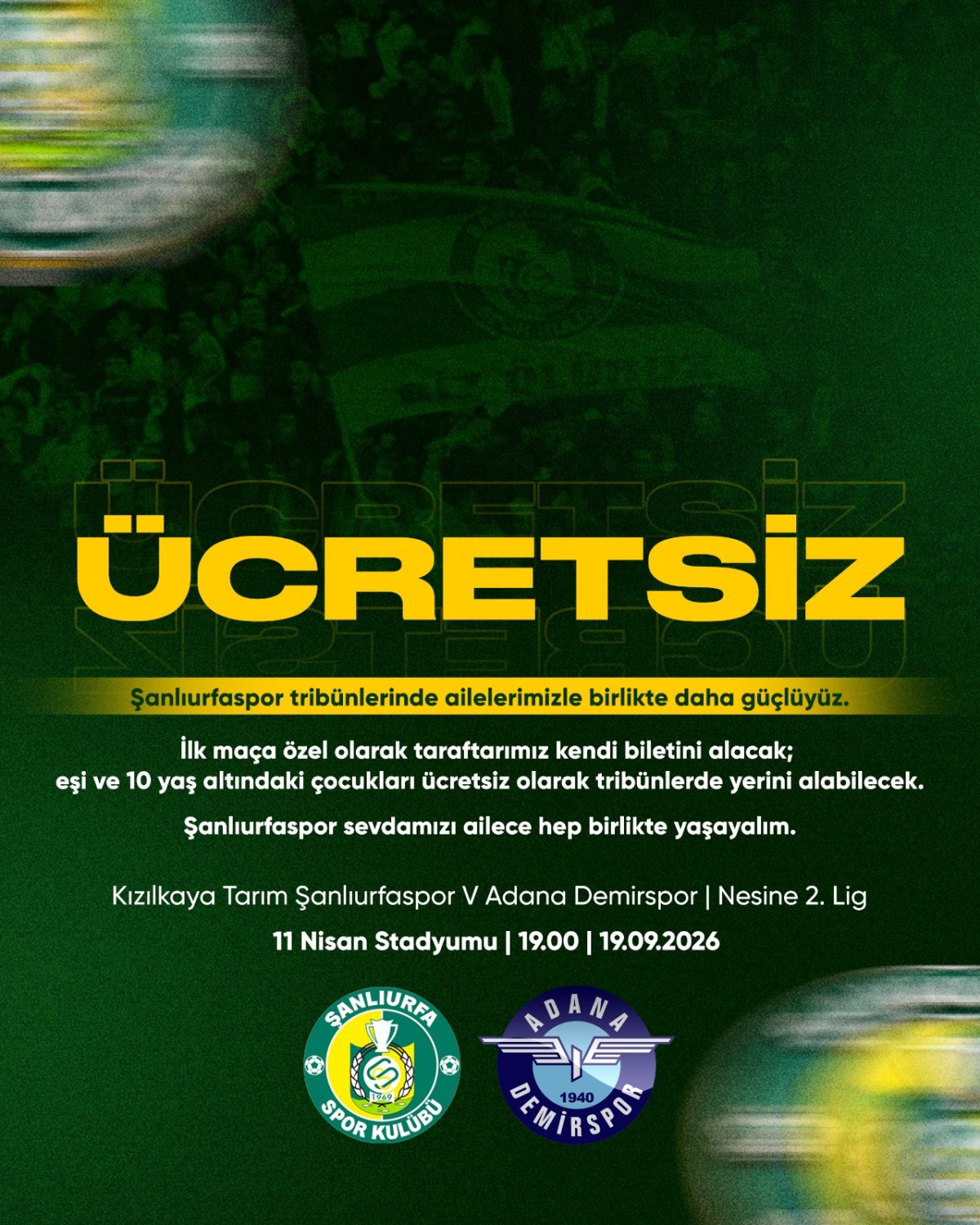 Şanlıurfaspor olarak tribünlerimizi ailelerimizle birlikte daha da güzelleştiriyoruz.