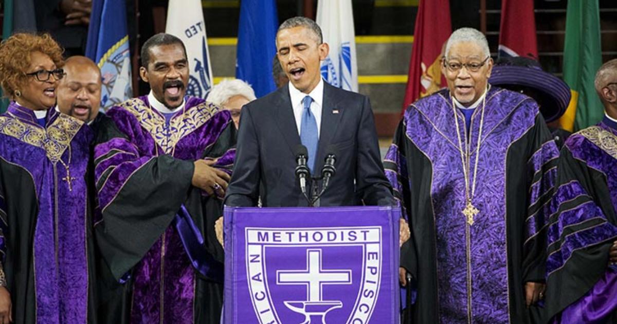 Obama kilise saldırısında öldürülen papazın cenazesinde cennetlik okudu