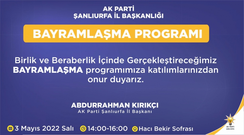 AK Parti'den Bayramlaşma Programı açıklaması