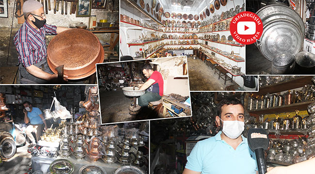 Bakır ve kalay ustası Mustafa Boz,, usta ellerde hayat buluyor