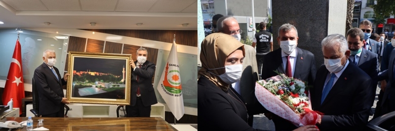 BİNALİ YILDIRIM'DAN BAŞKAN BEYAZGÜL'E ZİYARET
